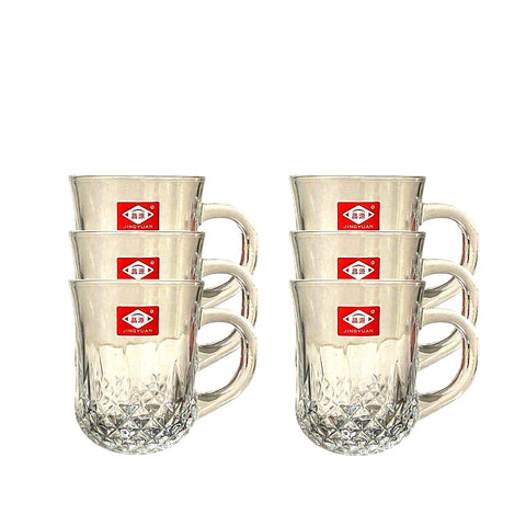 Glass cups high quality 6 pieces- 6 أكواب شاي زجاجيه جوده عاليه قطع