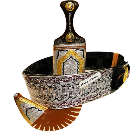 Luxurious Decorated silver janbiya-j10-جنبيه فضيه مزخرفه فاخره